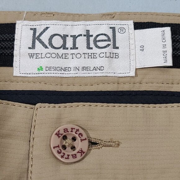 Kartel 8" Bermuda Shorts Men's Size 40 Tan Ripstop Polyester - Picture 3 of 7